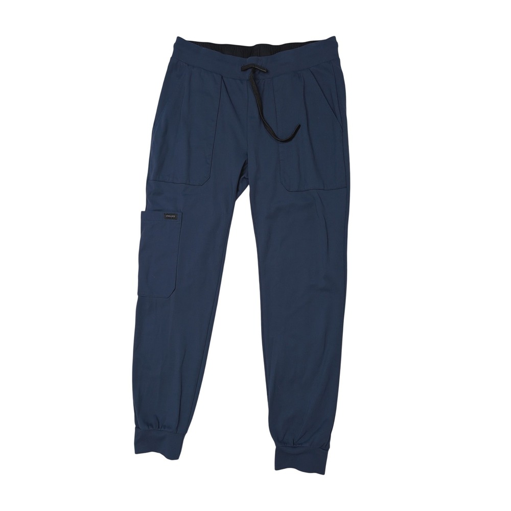 Folds Wear Scrub Jogger Pants L Large Navy Blue Recycled Nylon Medical Unisex